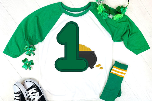 First St Patrick's Day 1 Pot of Gold Applique Embroidery Embroidery/Applique DESIGNS Designed by Geeks 