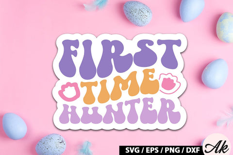 First time hunter Retro Sticker SVG akazaddesign 
