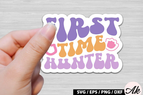 First time hunter Retro Sticker SVG akazaddesign 