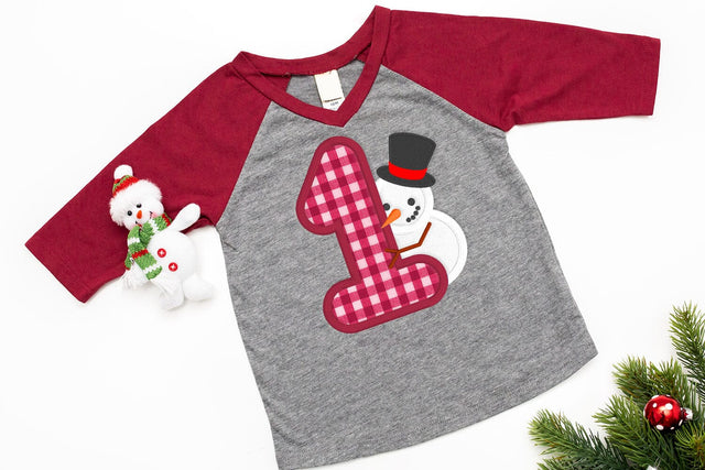 First Winter 1 with Snowman Applique Embroidery Embroidery/Applique DESIGNS Designed by Geeks 