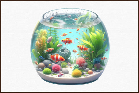 Fish Aquarium Watercolor Clipart Sublimation designartist 