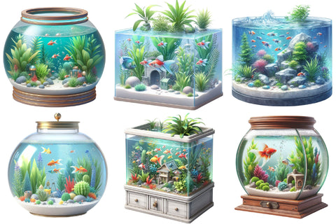 Fish Aquarium Watercolor Clipart Sublimation designartist 