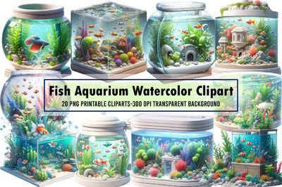 Fish Aquarium Watercolor Clipart Sublimation designartist 