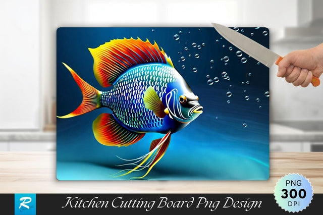 Fish Background Cutting Board Sublimation Regulrcrative 
