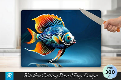 Fish Background Cutting Board Sublimation Regulrcrative 
