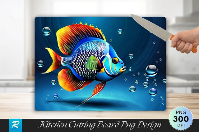 Fish Background Cutting Board Sublimation Regulrcrative 