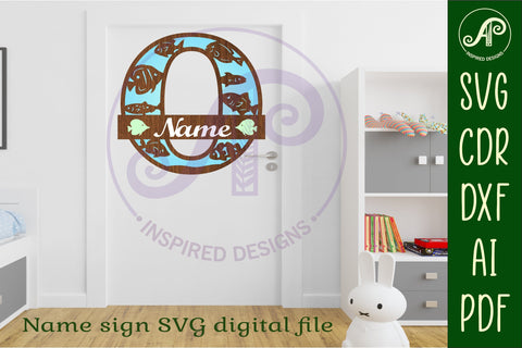 Fish Capital Monogram Letter O SVG SVG APInspireddesigns 