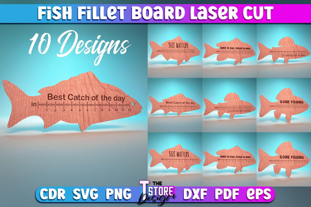 Fish Fillet Board Laser Cut | Funny Dad Laser Cut Design | CNC Files SVG The T Store Design 