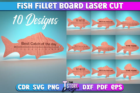 Fish Fillet Board Laser Cut | Funny Dad Laser Cut Design | CNC Files SVG The T Store Design 