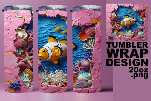 Fish Haven Tumbler Wrap - Sublimation 20oz Sublimation afrosvg 