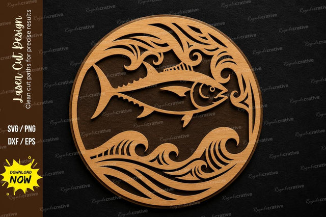 Fish Ocean Scene SVG Laser Cut Svg Design SVG Regulrcrative 