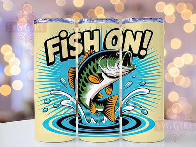 Fish On Quote 20oz Tumbler, Fishing Tumbler, Sublimation Wrap, 20oz Tumbler Design, Outdoor Fishing Gift, PNG Tumbler Wrap, Fisherman Quotes Sublimation SvggirlplusArt 
