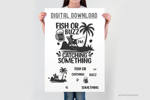 Fish or Buzz I'm Catching Something SVG Fishing Bundle SVG TonisArtStudio 