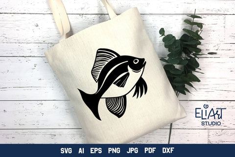 Fish SVG Design, Ocean Creatures PNG Design, Digital Cutting File. SVG Elinorka 