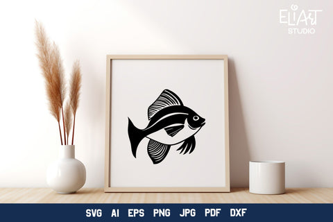 Fish SVG Design, Ocean Creatures PNG Design, Digital Cutting File. SVG Elinorka 