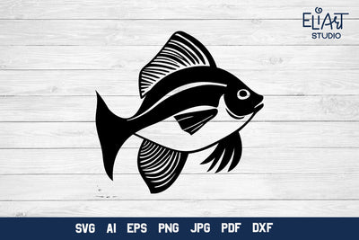 Fish SVG Design, Ocean Creatures PNG Design, Digital Cutting File. SVG Elinorka 