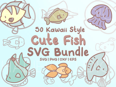 Fish SVG files - Cute Fish Illustrations SVG HalieKStudio 