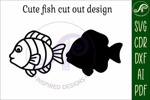 Fish two layer cut out laser cut wall art SVG APInspireddesigns 
