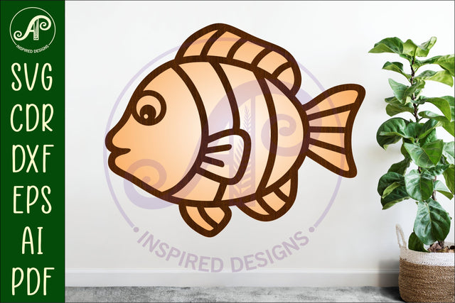 Fish two layer cut out laser cut wall art SVG APInspireddesigns 
