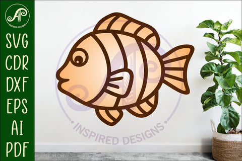 Fish two layer cut out laser cut wall art SVG APInspireddesigns 