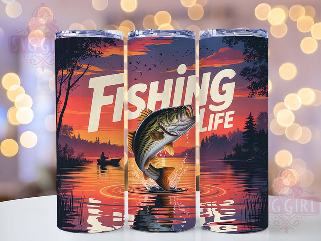 Fisherman Outdoor Life Tumbler, Fishing Life Tumbler, 20oz Tumbler Wrap, Sublimation Design, Outdoor Adventure Gift, Angler Lover Wrap, Nature Fishing Tumbler Sublimation SvggirlplusArt 