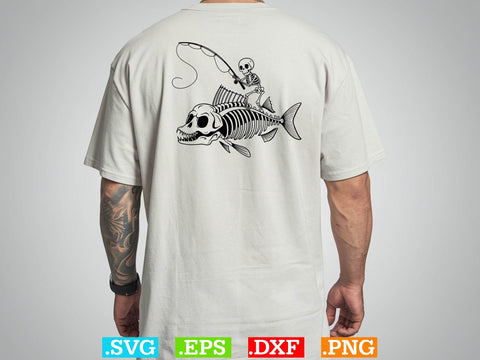 Fisherman Riding Fish Skeleton SVG Bundle, Fisherman Shirt SVG Creativeart88 