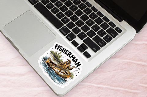 Fisherman Sticker Design Sublimation Regulrcrative 