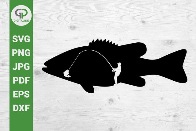 Fisherman SVG, Bass Fishing SVG SVG GPDigitaline 