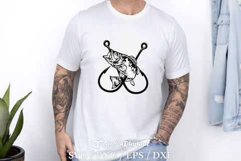 Fisherman Svg, Fish and hooks Svg, Fishing Svg, Fishhook Svg, Bass Fish Svg SVG Artinrhythm shop 