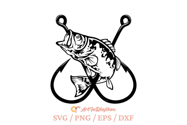 Fisherman Svg, Fish and hooks Svg, Fishing Svg, Fishhook Svg, Bass Fish Svg SVG Artinrhythm shop 