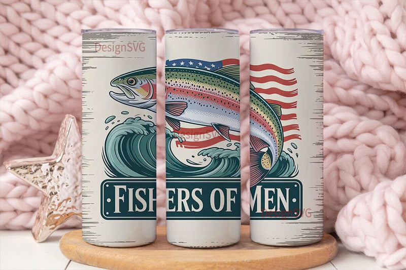 Fishers of Men 20oz Tumbler Wrap Sublimation DesignSVG 