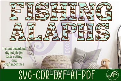Fishing Alphabet SVG Fish Letters SVG APInspireddesigns 