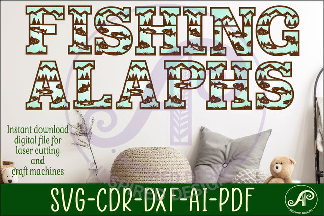 Fishing Alphabet SVG Fish Letters SVG APInspireddesigns 