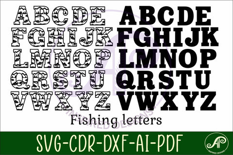 Fishing Alphabet SVG Fish Letters SVG APInspireddesigns 