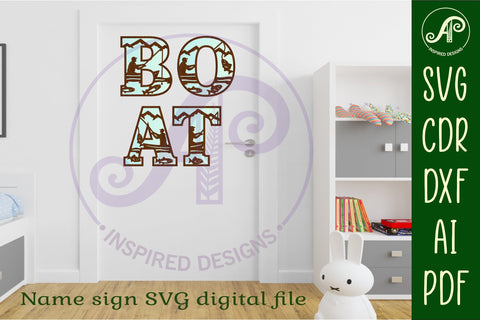 Fishing Alphabet SVG Fisherman Boat Letters SVG APInspireddesigns 