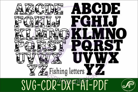 Fishing Alphabet SVG Fisherman Boat Letters SVG APInspireddesigns 