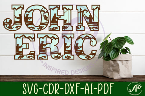 Fishing Alphabet SVG Fisherman Boat Letters SVG APInspireddesigns 