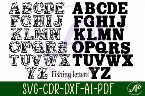 Fishing Alphabet SVG Fisherman Letters SVG APInspireddesigns 