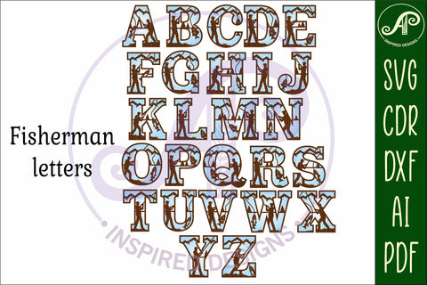 Fishing Alphabet SVG Fisherman Letters SVG APInspireddesigns 