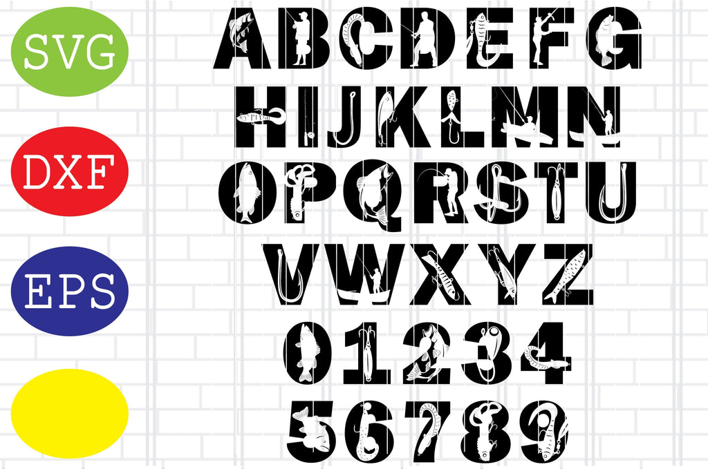 Fishing Alphabet Svg, Fishing Number Svg, Fishing Letters Svg, Fishing ...