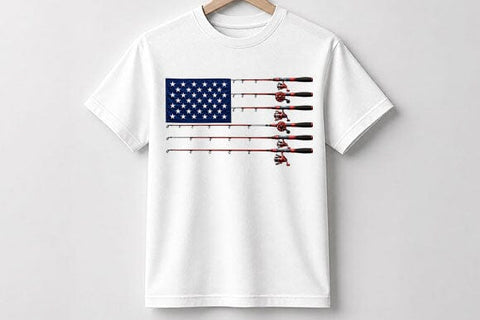 Fishing American Flag PNG Patriotic Fishing Rod Digital Download SVG BillahCrafts 