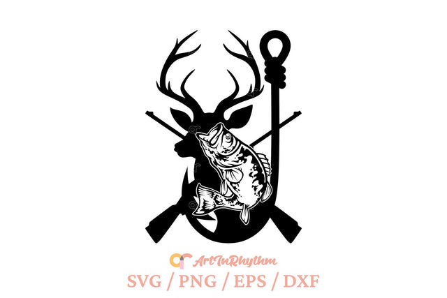 Fishing and hunting Svg, Fishing Svg, Hunting Svg, Deer Svg, Fishhook Svg SVG Artinrhythm shop 