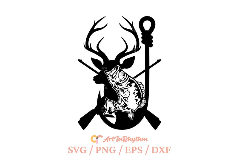 Fishing and hunting Svg, Fishing Svg, Hunting Svg, Deer Svg, Fishhook Svg SVG Artinrhythm shop 