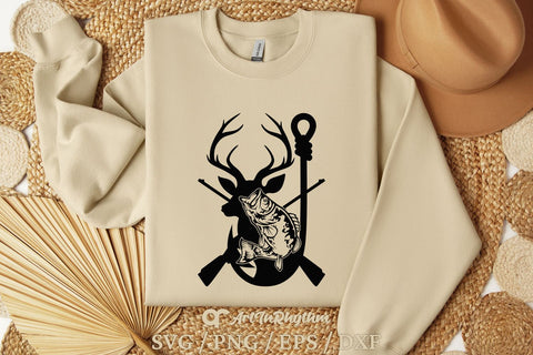 Fishing and hunting Svg, Fishing Svg, Hunting Svg, Deer Svg, Fishhook Svg SVG Artinrhythm shop 