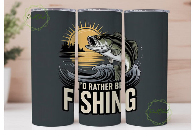Fishing Bass 20oz Tumbler Wrap Sublimation PixelChick 