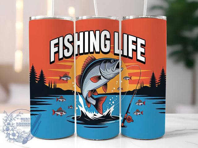 Fishing Bass Angler 20oz Tumbler Wrap, Fisherman Tumbler Design, 20oz Sublimation Wrap, Outdoor Adventure Drinkware, Bass Fishing Gift, Angler Life Tumbler, Lake Life Tumbler Sublimation ToriDesigns 