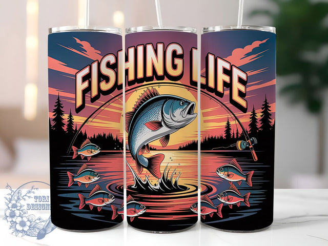 Fishing Bass Angler 20oz Tumbler Wrap, Fisherman Tumbler Design, 20oz Sublimation Wrap, Outdoor Adventure Drinkware, Bass Fishing Gift, Angler Life Tumbler, Lake Life Tumbler Sublimation ToriDesigns 