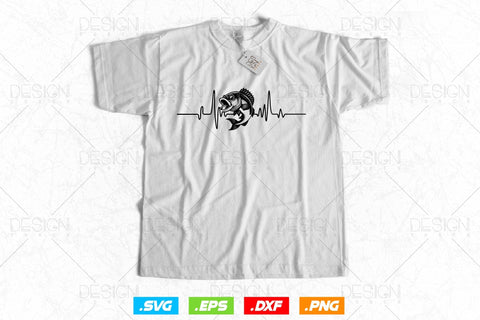 Fishing Bass heartbeat Svg Png, Fathers Day Svg, Fish Lover Gifts, Fishing Hook Svg, Bass Fish Svg, Svg Files For Cricut SVG DesignDestine 