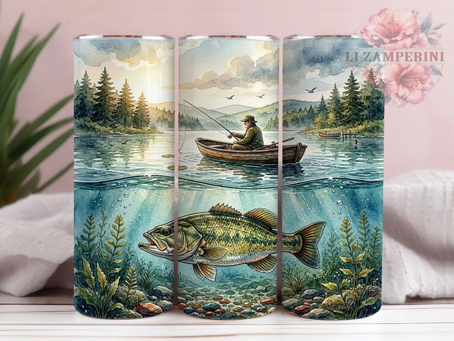 Fishing Bass Outdoor Sport 20oz Tumbler, Bass Fish, Fisherman Theme, Outdoor Lifestyle, Sport Fishing, 20oz Tumbler Wrap, Sublimation PNG Sublimation Li Zamperini 