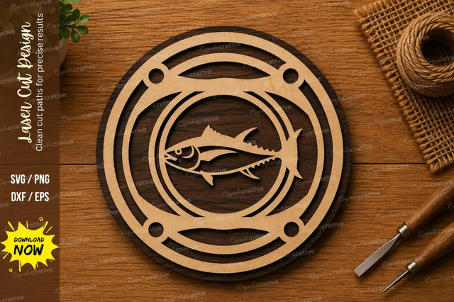 Fishing Boat Wheel SVG | Nautical Laser Cut File | Glowforge CNC DXF PNG EPS SVG Regulrcrative 